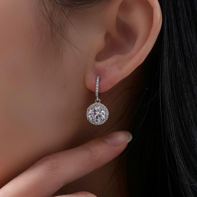 Elegant Round Cut Simulated Diamond Earrings