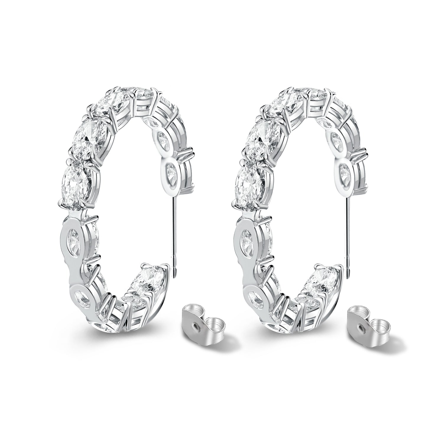 Elegant Oval-Cut Simulated Diamond Earrings for Special Occasions