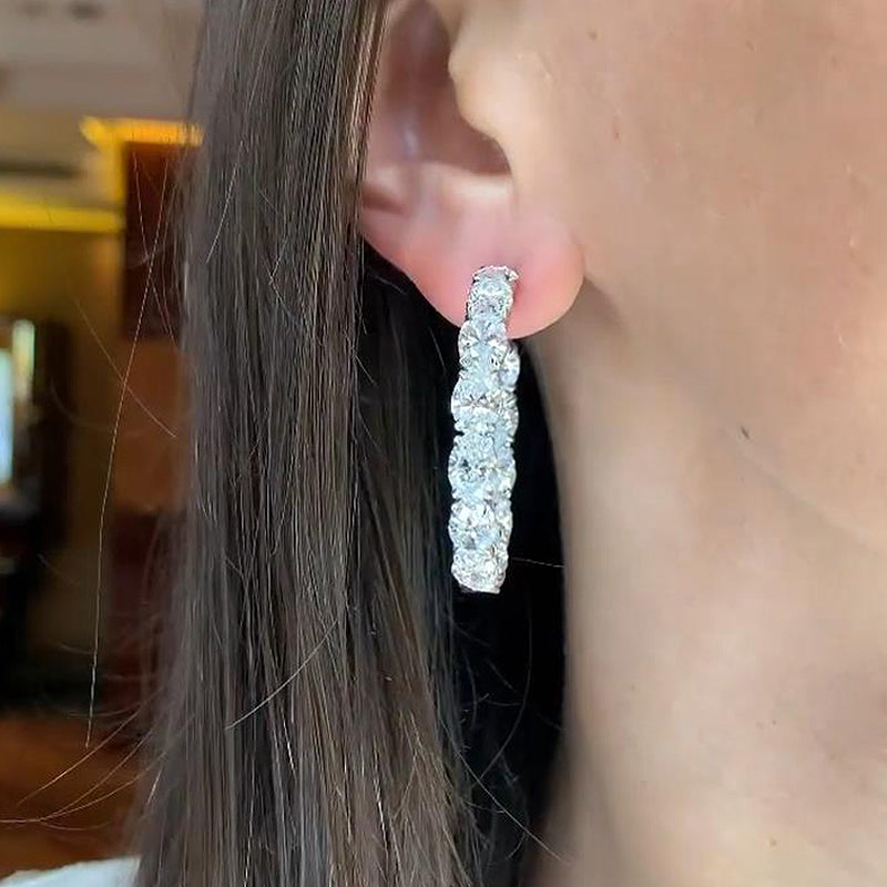Elegant Oval-Cut Simulated Diamond Earrings for Special Occasions