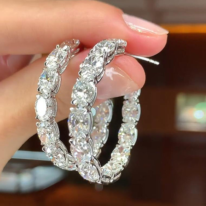 Elegant Oval-Cut Simulated Diamond Earrings for Special Occasions