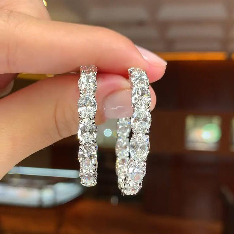 Elegant Oval-Cut Simulated Diamond Earrings for Special Occasions