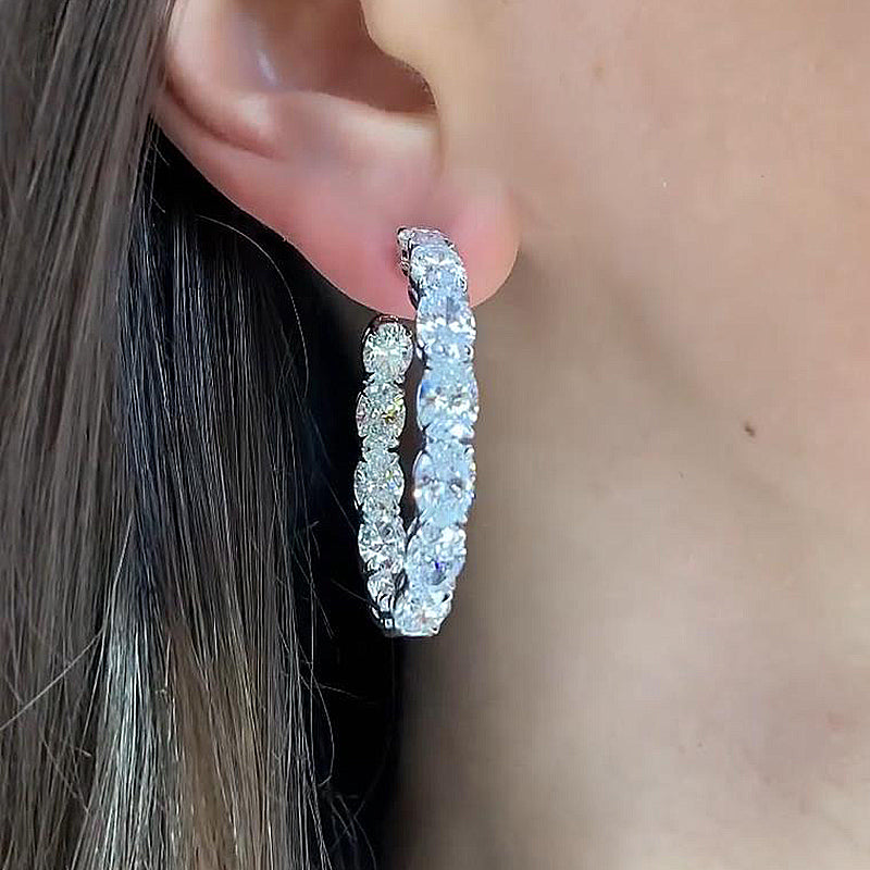 Elegant Oval-Cut Simulated Diamond Earrings for Special Occasions