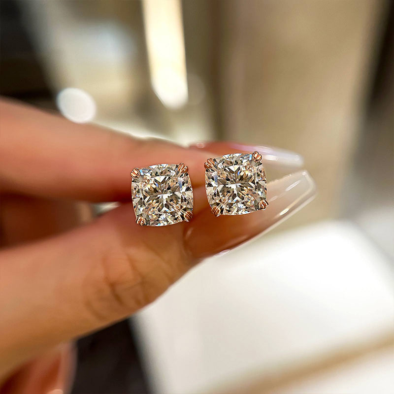 Cushion Cut Simulated Diamond Earrings