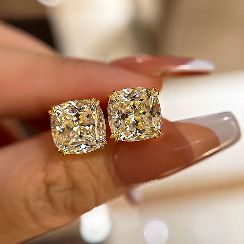 Cushion Cut Simulated Diamond Earrings