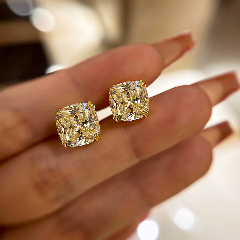 Cushion Cut Simulated Diamond Earrings