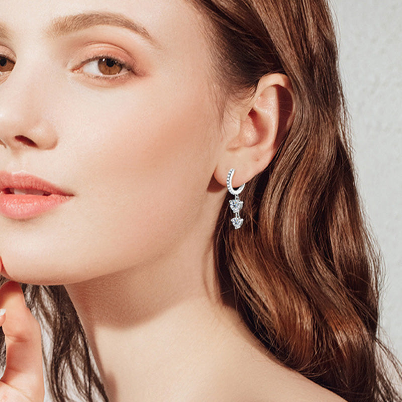 Luxury Moissanite Earrings - 925 Silver & 18K Gold