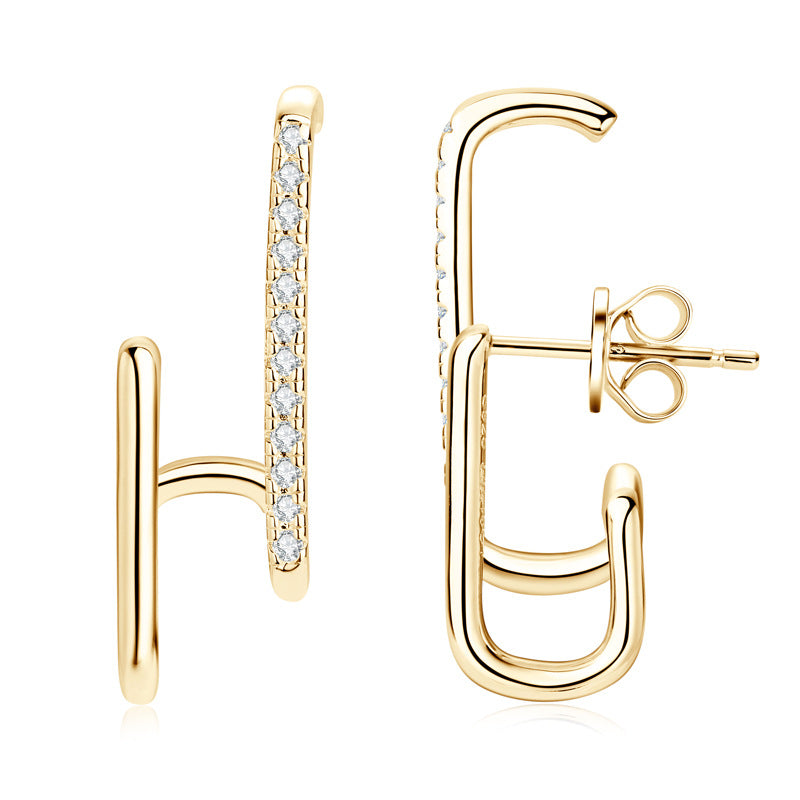 Elegant 18K Gold-Plated Moissanite Earrings