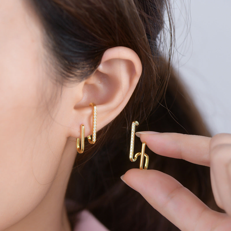 Elegant 18K Gold-Plated Moissanite Earrings