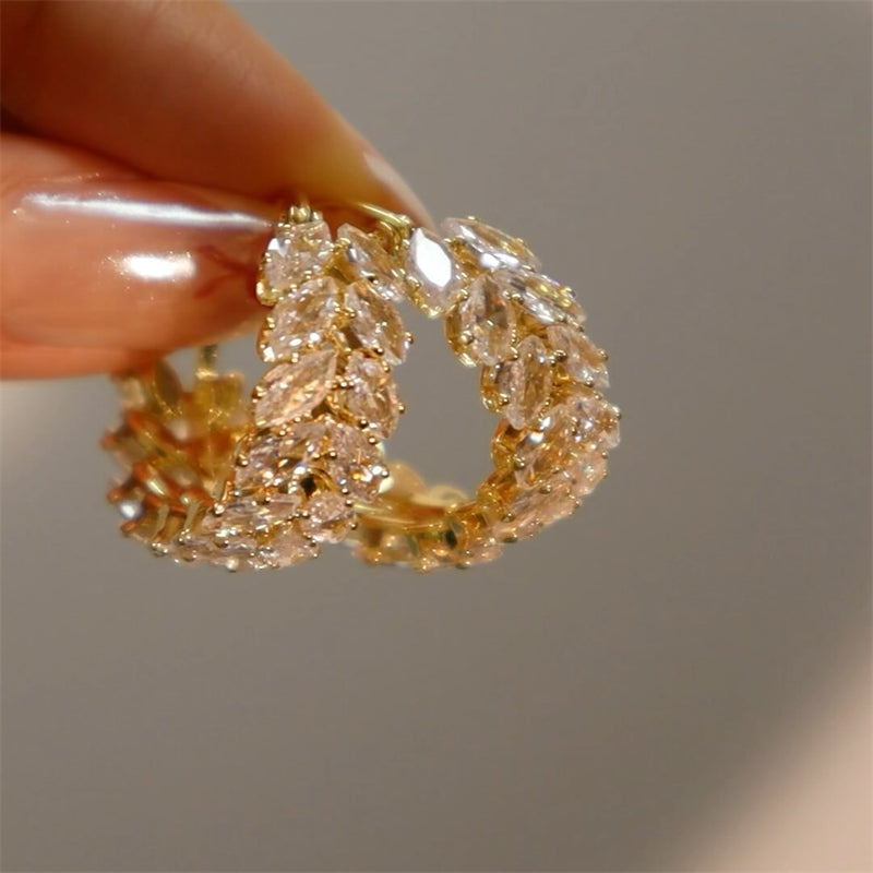 Elegant Marquise-Cut Simulated Diamond Earrings