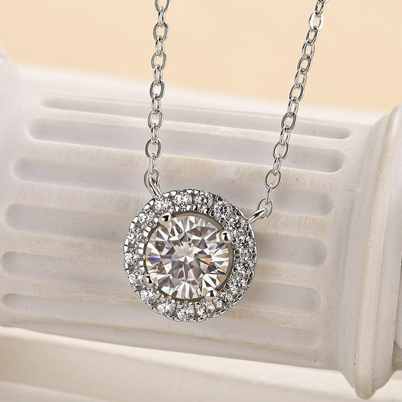 Round-Cut Moissanite Necklace for Eternal Romance