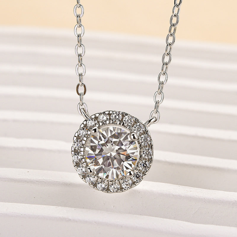 Round-Cut Moissanite Necklace for Eternal Romance