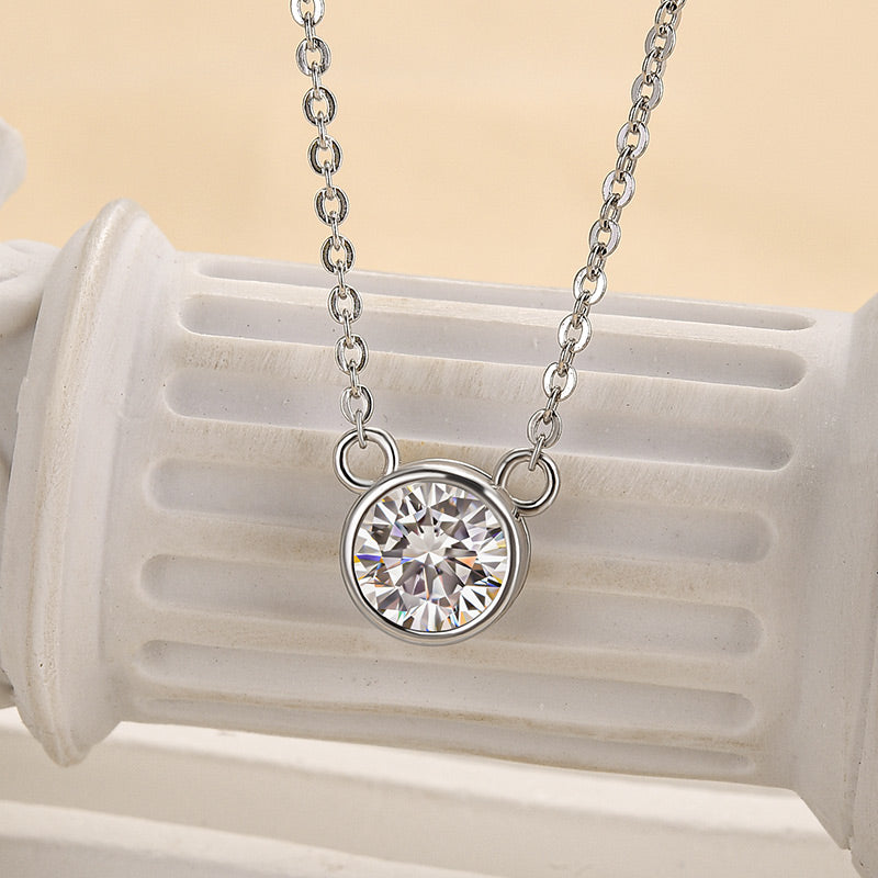 Round-Cut Moissanite Necklace for Eternal Romance