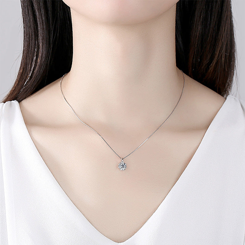 Round-Cut Moissanite Necklace for Timeless Love