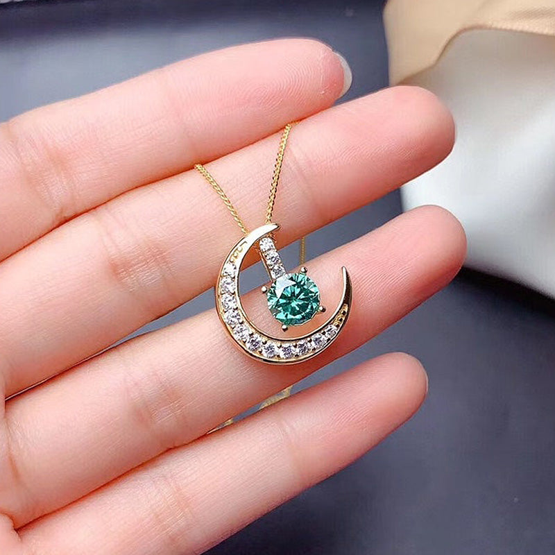 Timeless Round Cut Simulated Diamond Necklace in White Gold