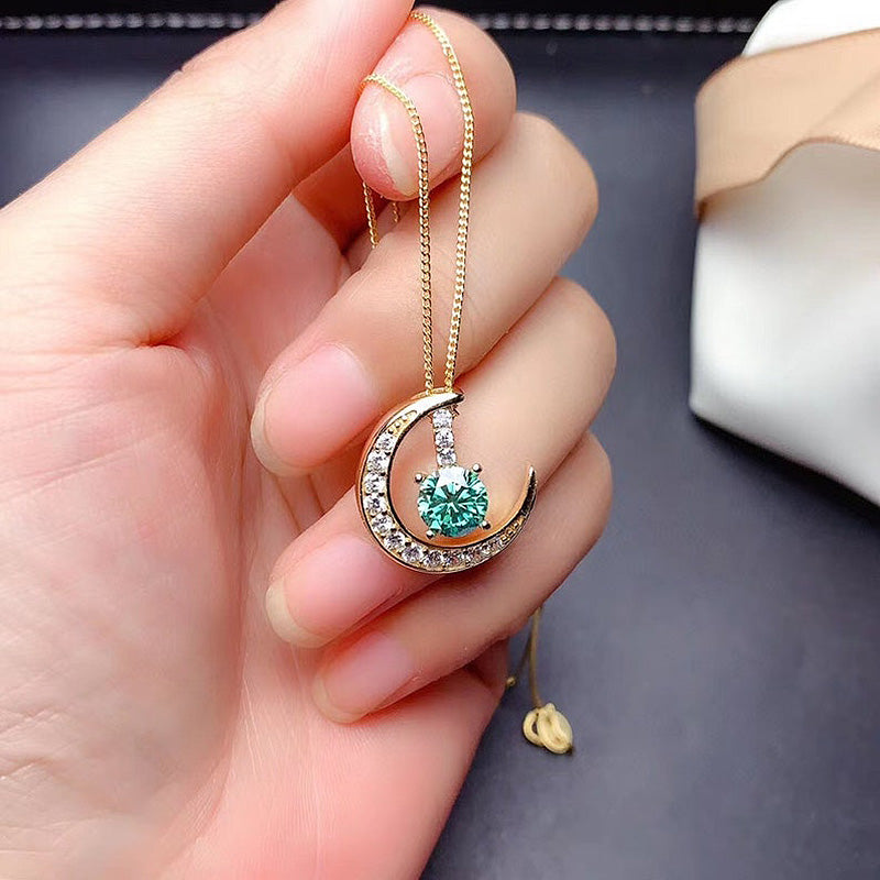 Timeless Round Cut Simulated Diamond Necklace in White Gold