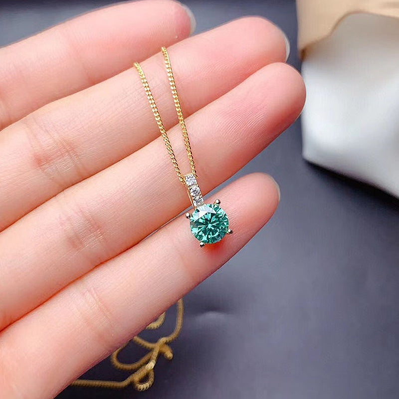 Timeless Round Cut Simulated Diamond Necklace in White Gold