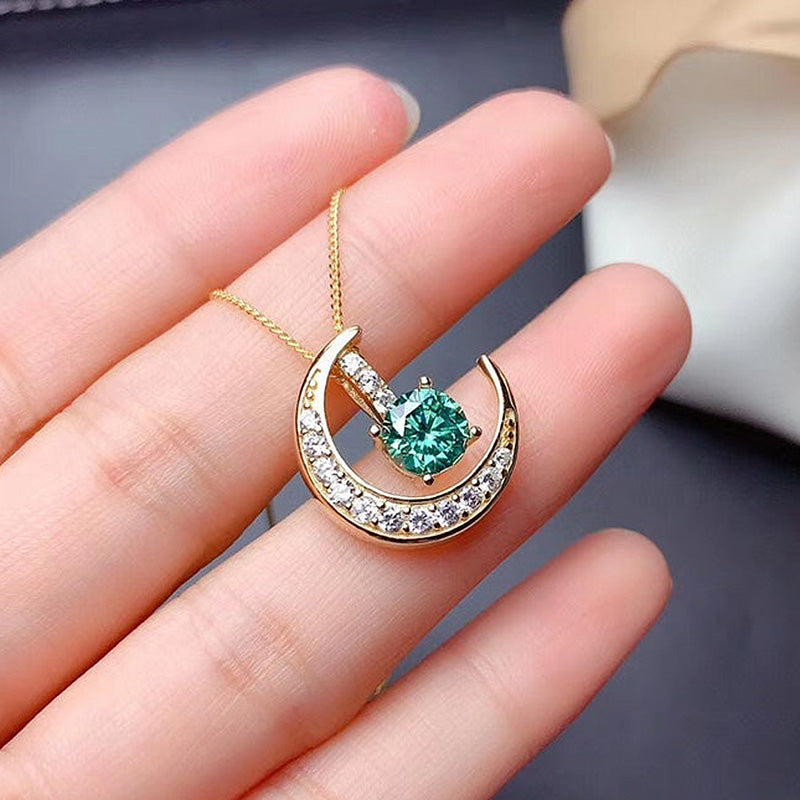 Timeless Round Cut Simulated Diamond Necklace in White Gold