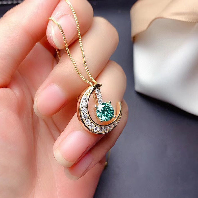 Timeless Round Cut Simulated Diamond Necklace in White Gold