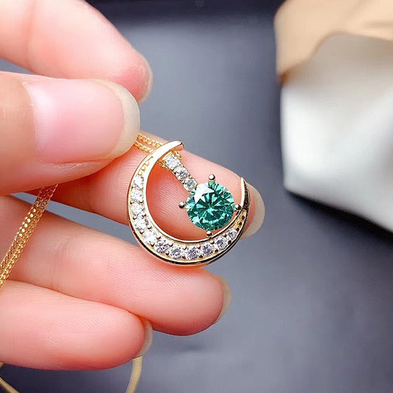 Timeless Round Cut Simulated Diamond Necklace in White Gold
