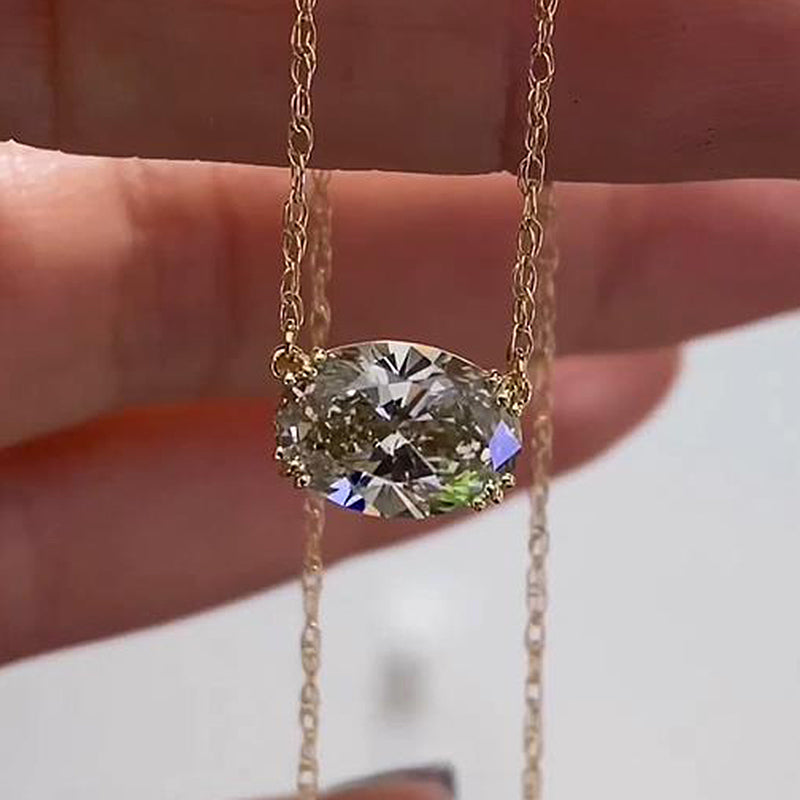 Timeless Simulated Diamond Necklace in 18K Yellow Gold Plated Silver