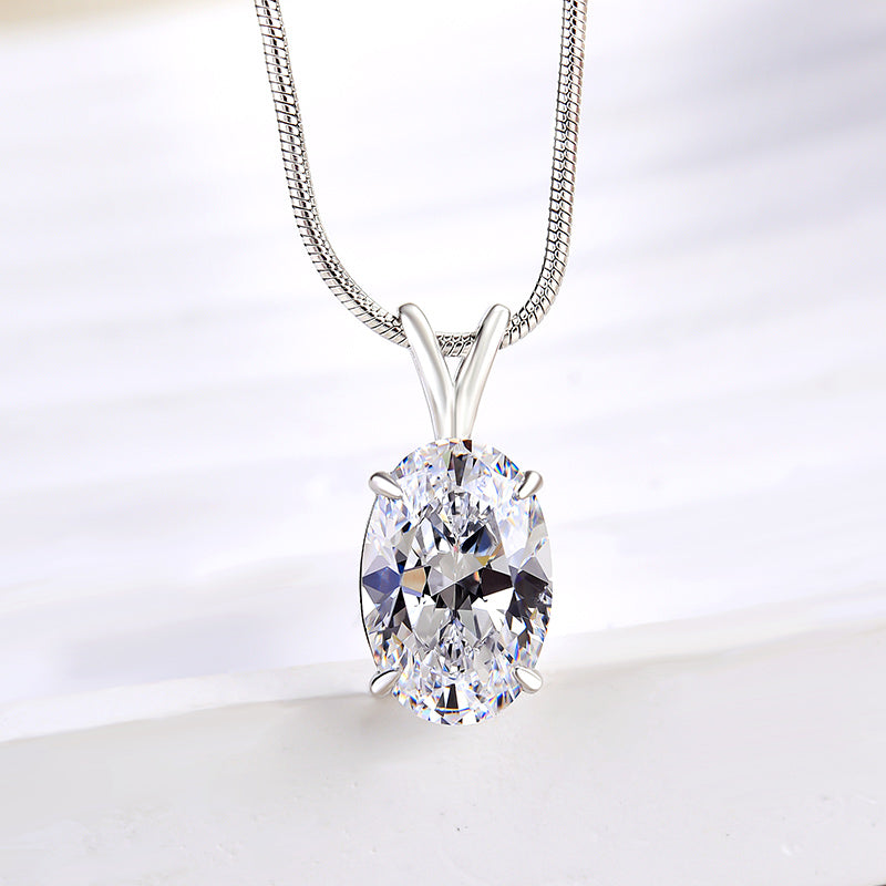 Elegant Simulated Diamond Necklace in 18K Gold Plated Silver