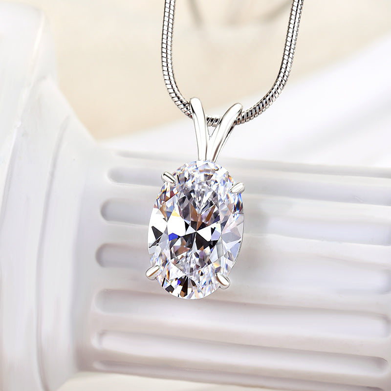 Elegant Simulated Diamond Necklace in 18K Gold Plated Silver