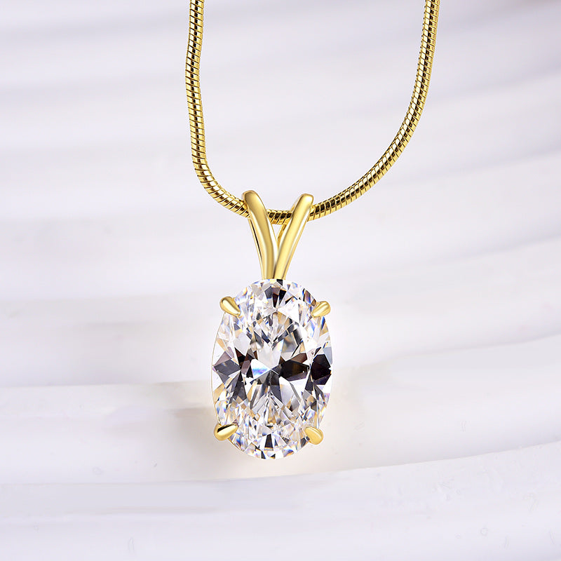Sterling Silver Jewelry Set with Oval-Cut White Simulated Diamonds