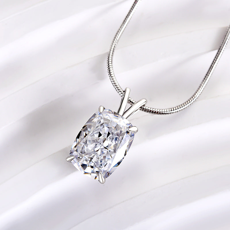 925 Sterling Silver Jewelry Set with Simulated Diamonds, 18K White Gold Plated
