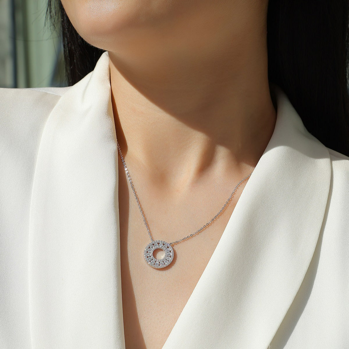 Moissanite Reciprocating Pendant Necklace