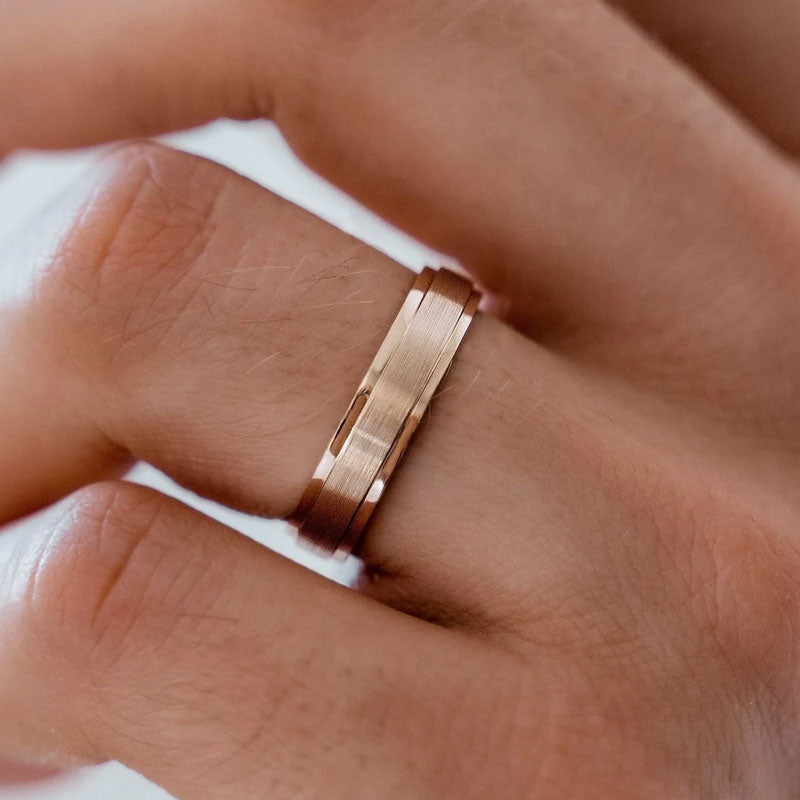 925 Sterling Silver Two-Tone Diamond Wedding Band Set