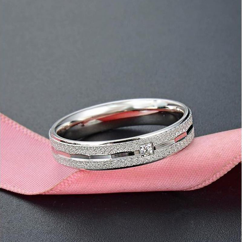 Sterling Silver Men's Ring with White Gold Plating & Round Cut White Stones