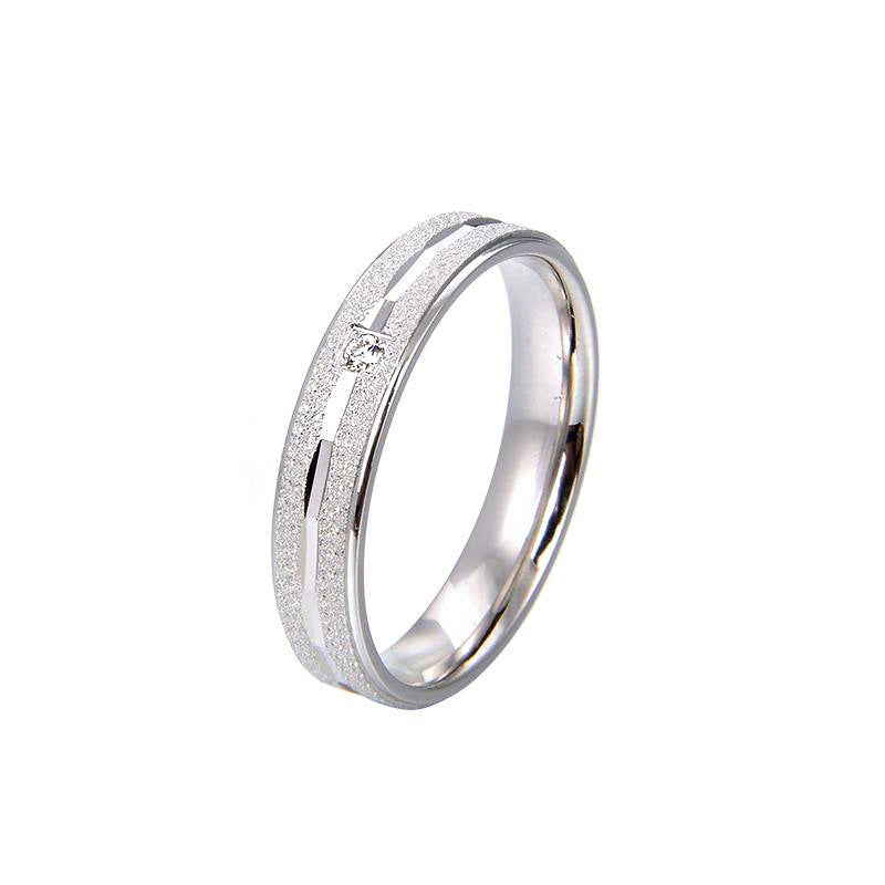Sterling Silver Men's Ring with White Gold Plating & Round Cut White Stones