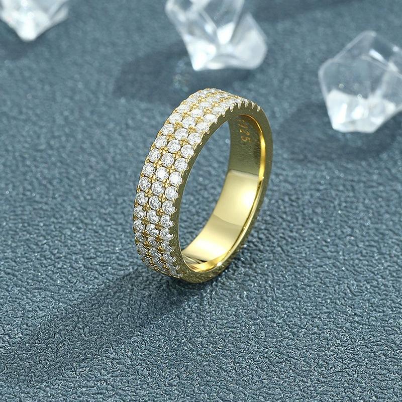 2.0 Carat Moissanite Men's Ring in Sterling Silver with White Gold Plating