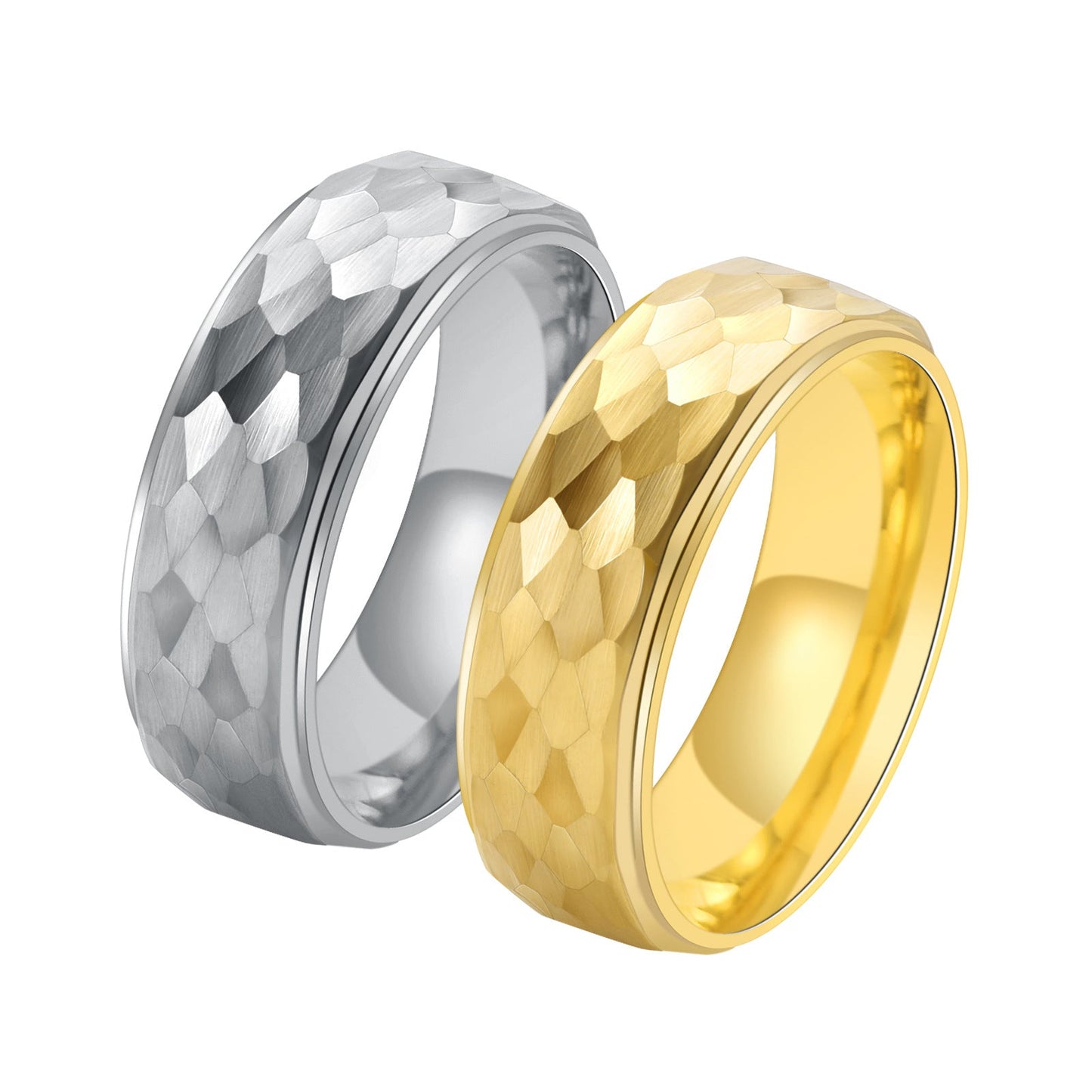 Tungsten Two-Tone Men's Wedding Band Gold Plated