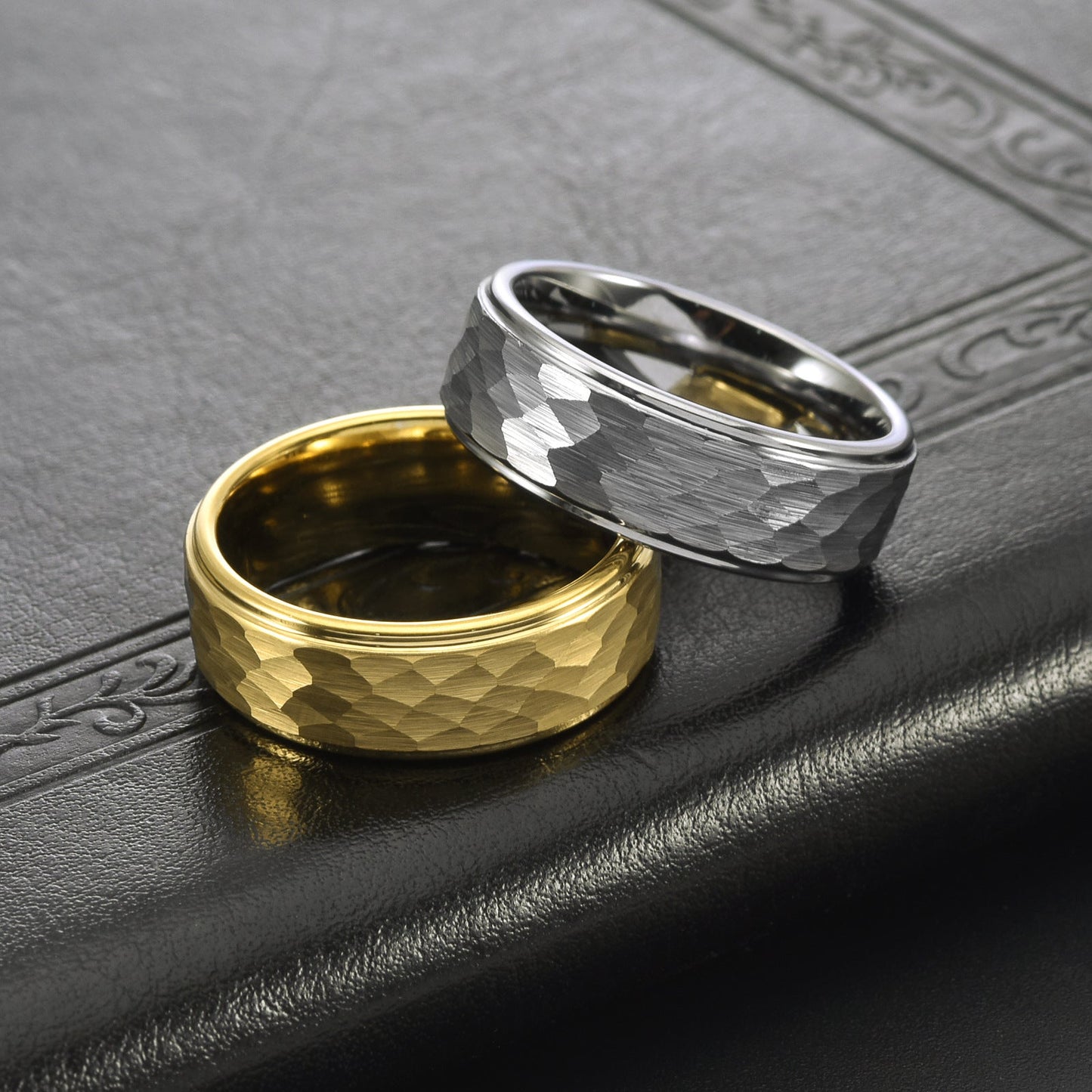 Tungsten Two-Tone Men's Wedding Band Gold Plated