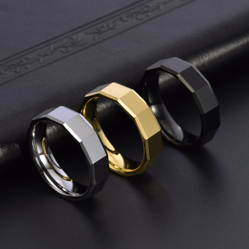 Tungsten Carbide Men's Band Three Gold Options