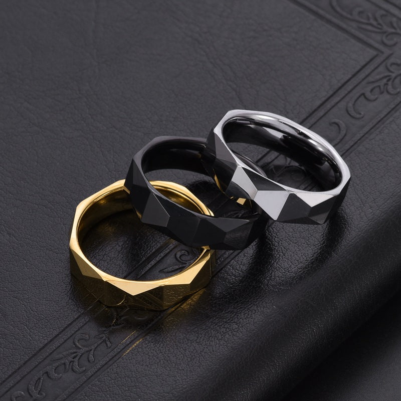 Luxury Tungsten Carbide Band Gold Rhodium Plated Nickel Free