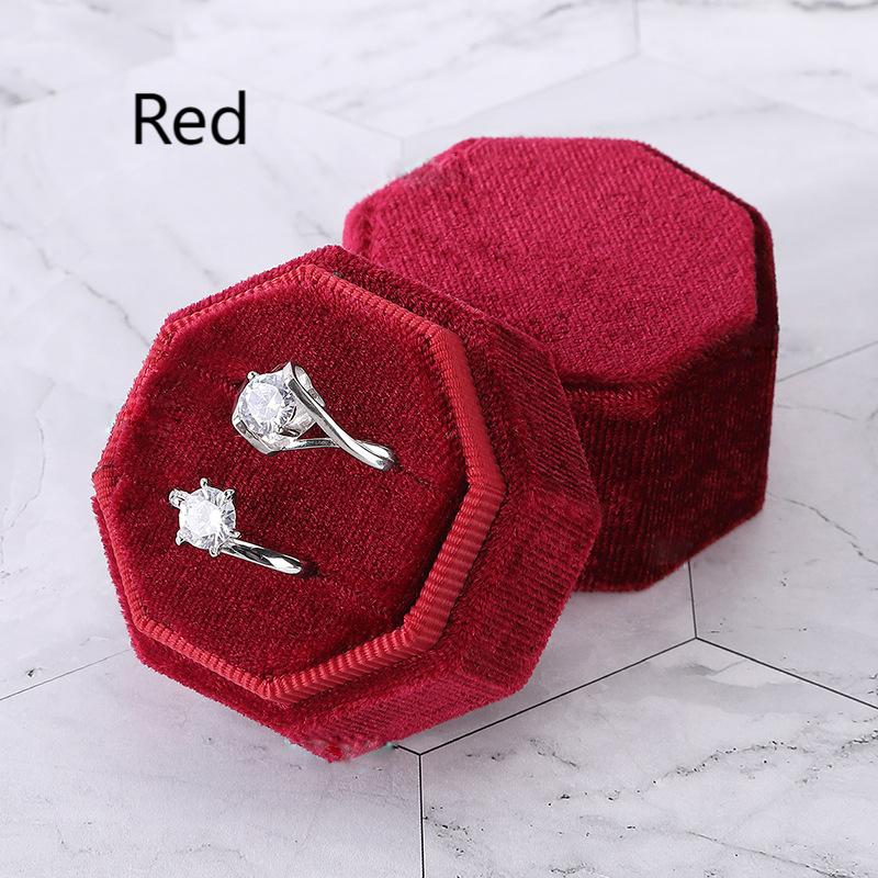 Octagonal flannel jewelry box Premium ring box