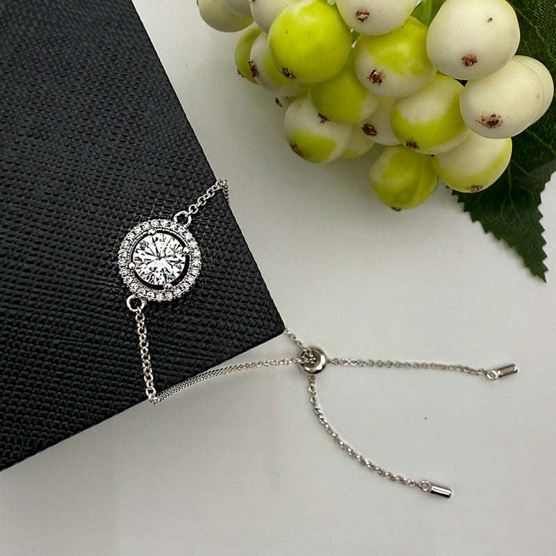 925 Sterling Silver bracelet with 1 carat Zircon