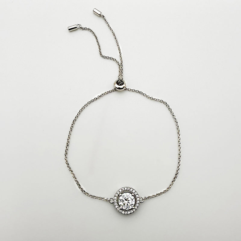 Elegant Simulated Diamond Sterling Silver Bracelet