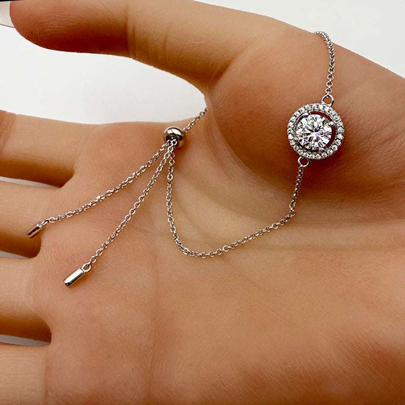 925 Sterling Silver bracelet with 1 carat Zircon