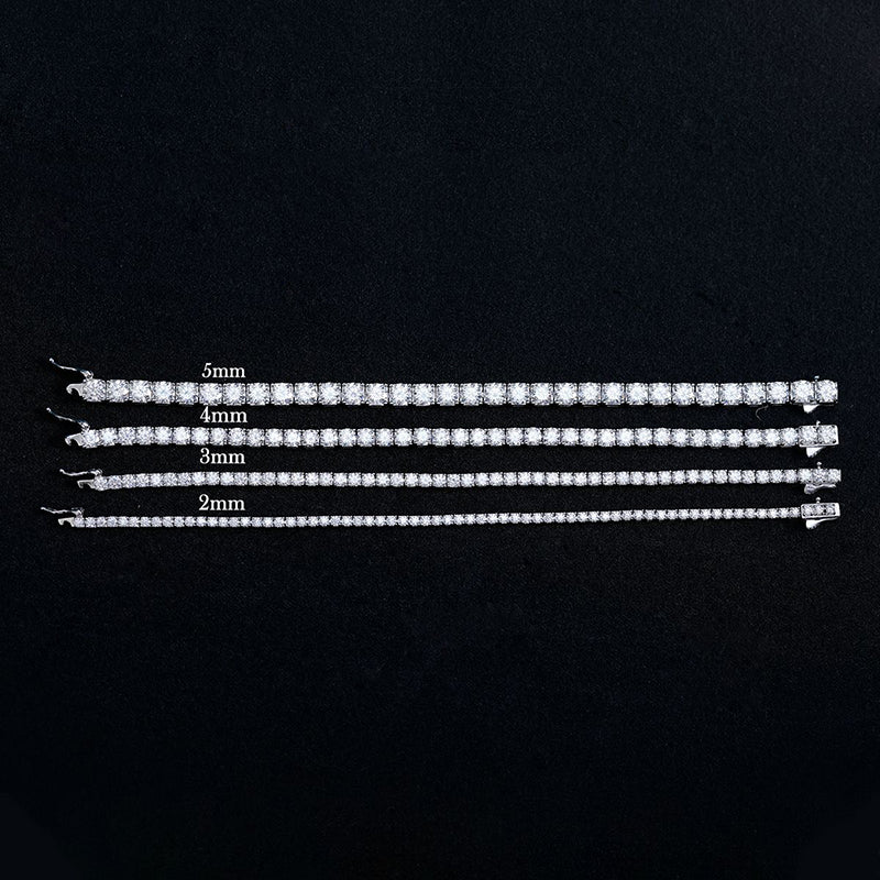 Romantic Simple White Round Cut Tennis Bracelet for Women In Sterling Silver