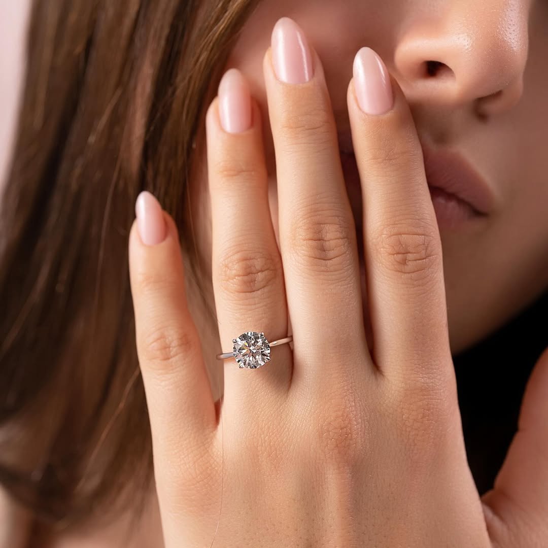 2 Carat Round Cut Solitaire Engagement Ring Sterling Silver
