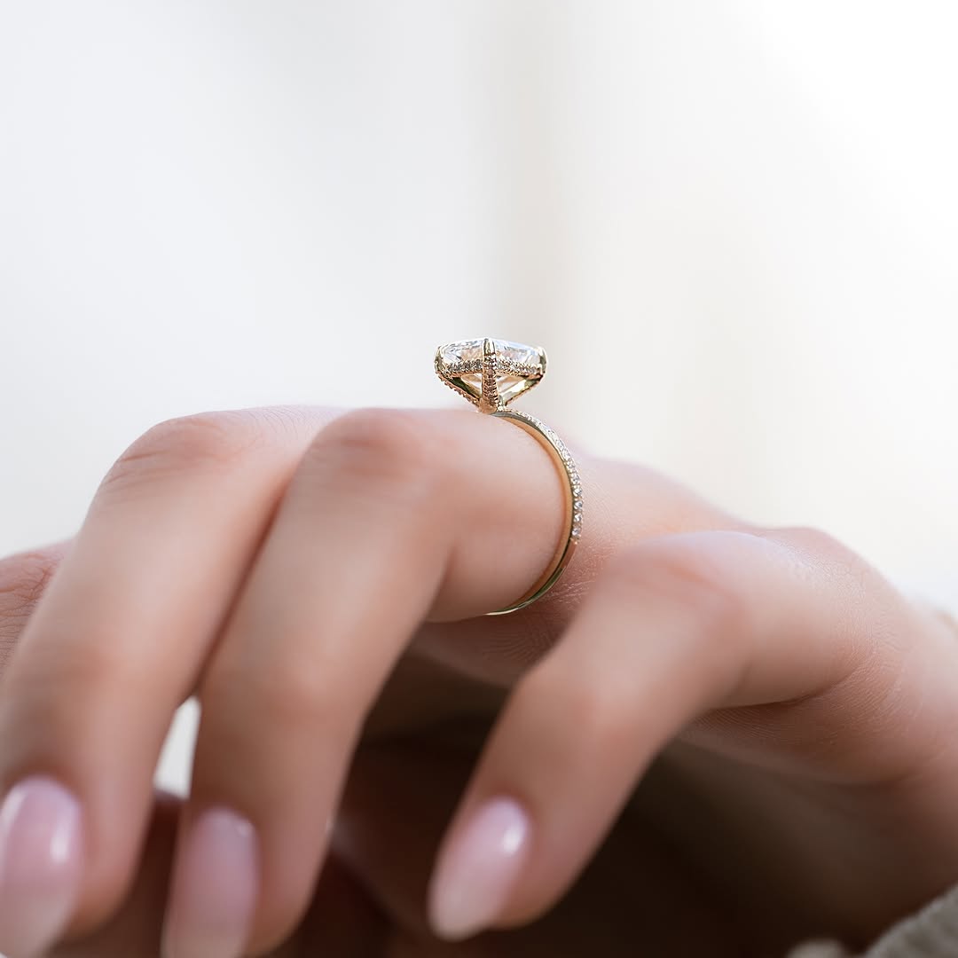 2.0 Carat Radiant Sona Diamond Rose Gold-Plated Sterling Silver Engagement Ring