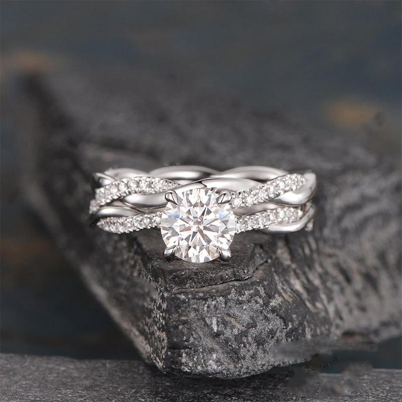 2.0ct Sona Diamond Wedding Band 925 Sterling Silver
