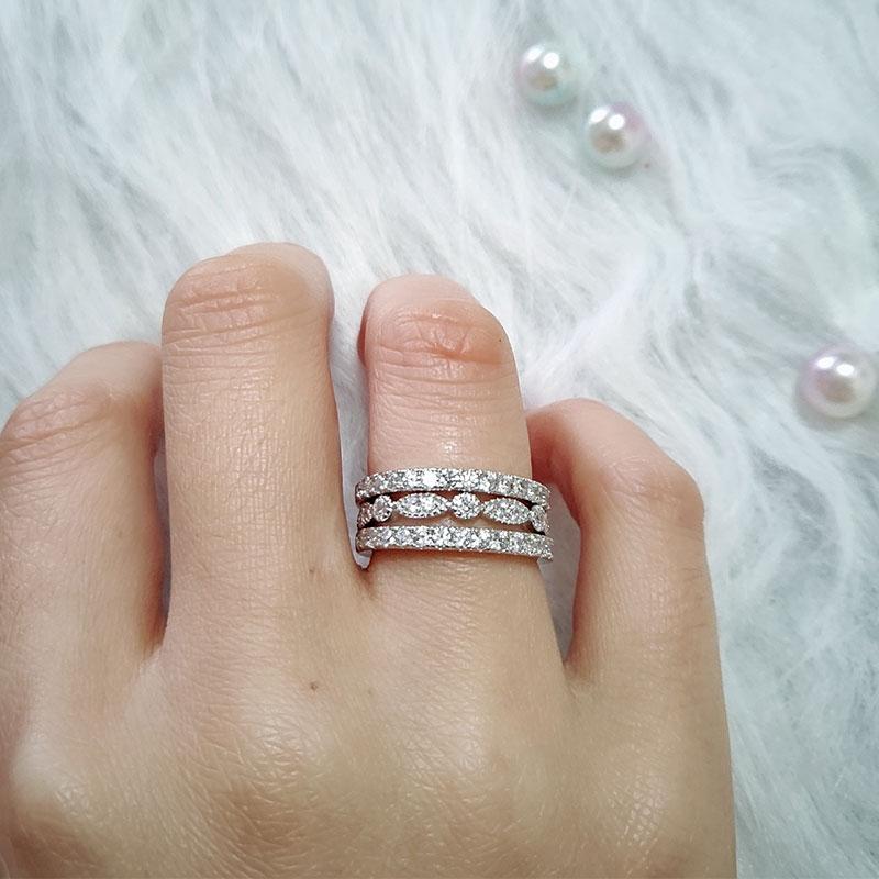 1.5 Carat Simulated Diamond Wedding Band - White Gold Plated