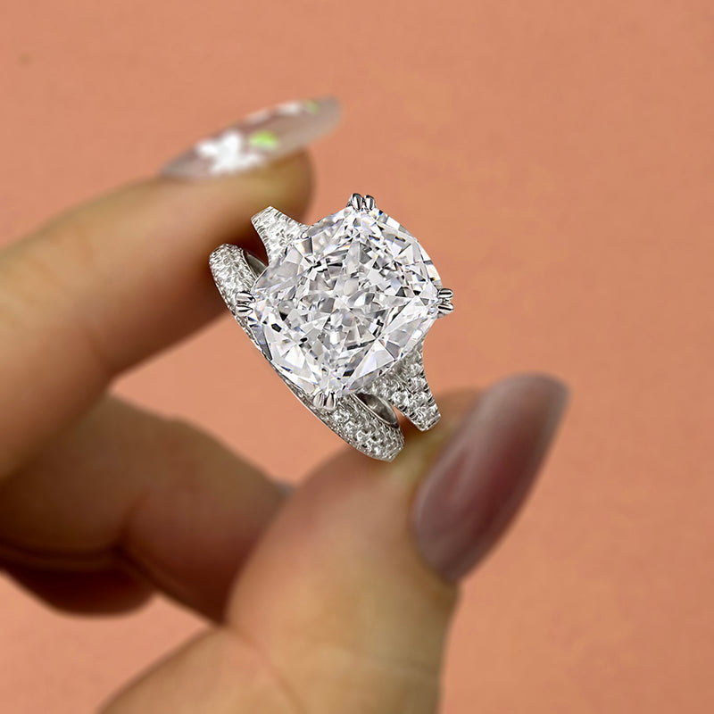 2pcs Ring Set in 925 Sterling Silver with 7.0 carat