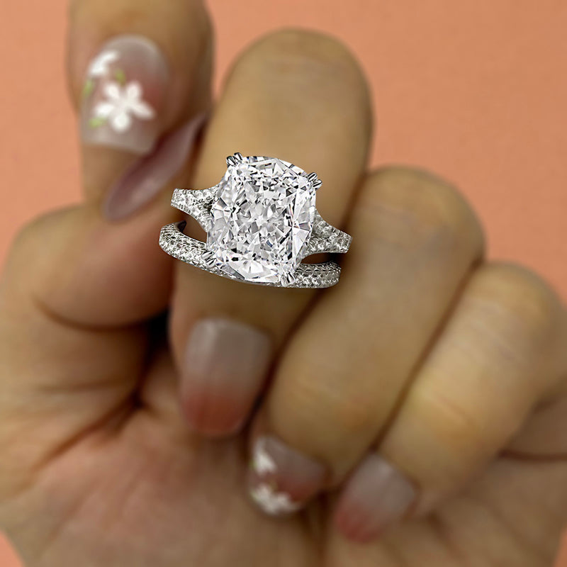 2pcs Ring Set in 925 Sterling Silver with 7.0 carat