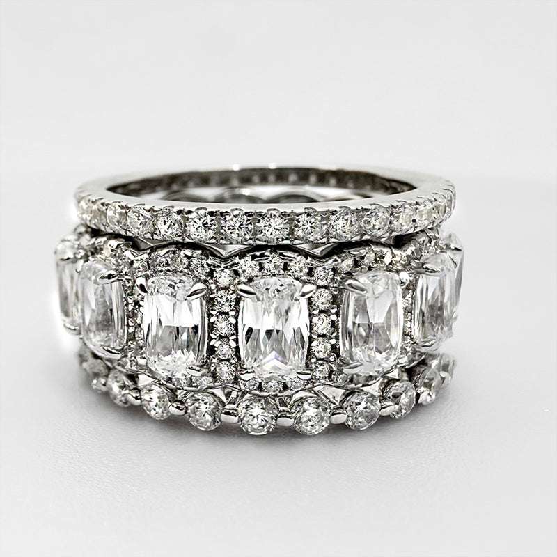 3PCS Wedding Ring Set in 925 Sterling Silver