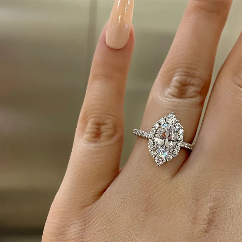 Eternal Love Oval Diamond Ring Set in Rose & White Gold